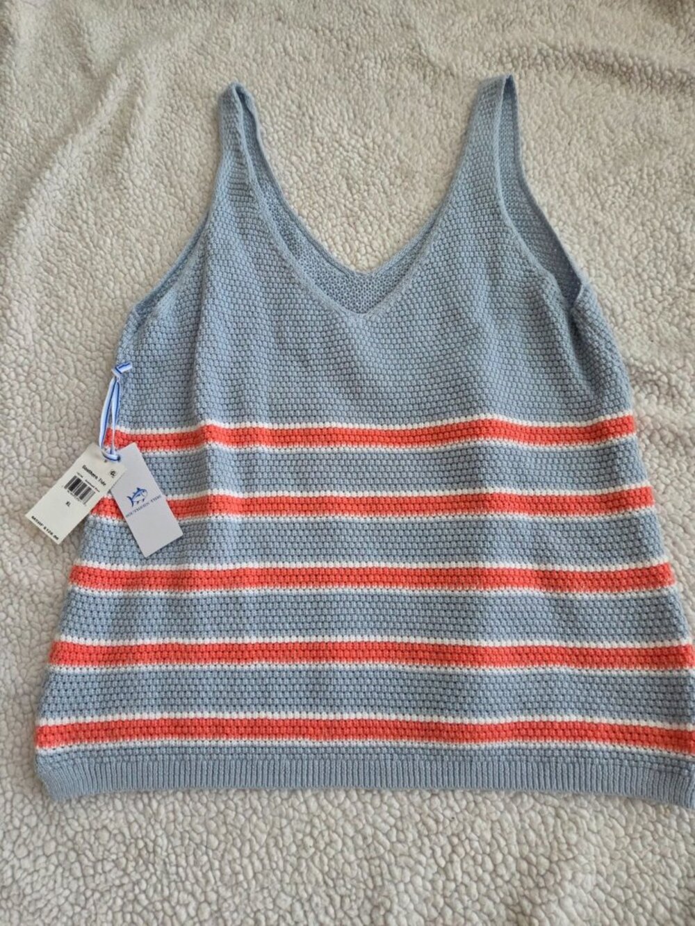 NWT Southern Tide XL Crochet Knit Stripe Sweater Tank